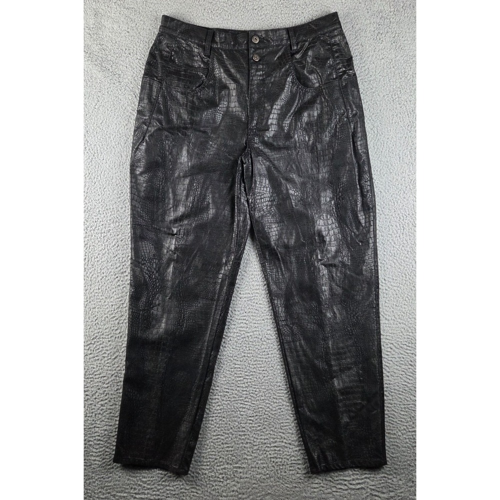 Guess Jeans Mens 36‎ Black Croc Embossed Denim Straight Leg Pockets Casual